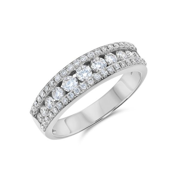 White Gold 3 Row Channel Set Band Erickson Jewelers Iron Mountain, MI