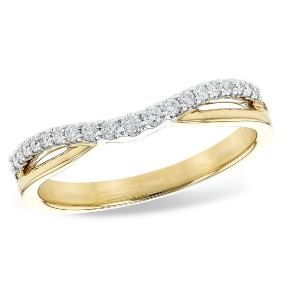 14K Yellow Gold Curved Diamond Wedding Ring Erickson Jewelers Iron Mountain, MI