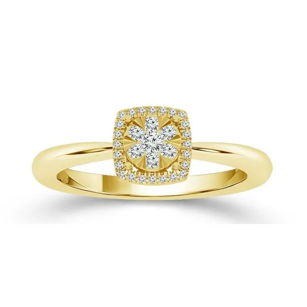 10Kt Yellow Gold Diamond Halo Ring Erickson Jewelers Iron Mountain, MI