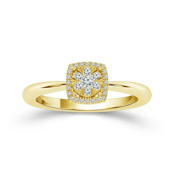 10Kt Yellow Gold Diamond Halo Ring Erickson Jewelers Iron Mountain, MI