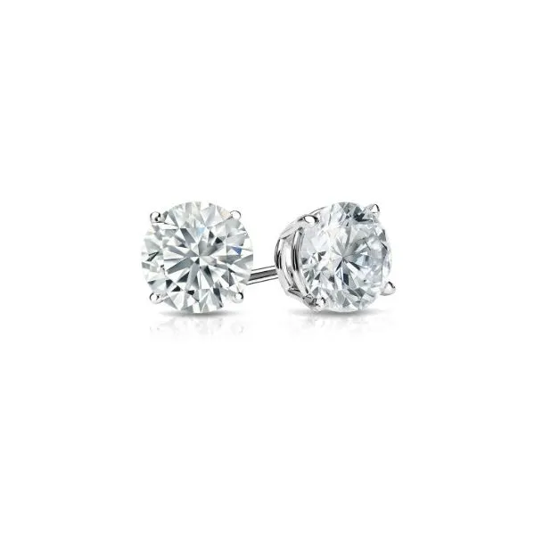14K White Gold 1.00CTTW Diamond Studs Erickson Jewelers Iron Mountain, MI