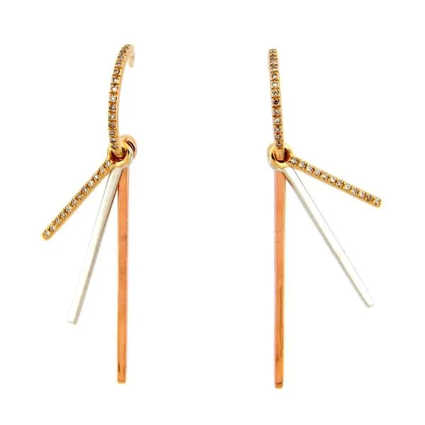 14Kt Tri Tone Diamond Earrings Erickson Jewelers Iron Mountain, MI