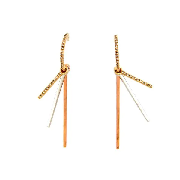 14Kt Tri Tone Diamond Earrings Erickson Jewelers Iron Mountain, MI