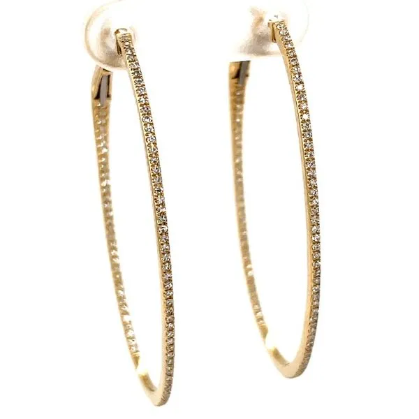 14Kt Yellow Gold Diamond Hoops Erickson Jewelers Iron Mountain, MI