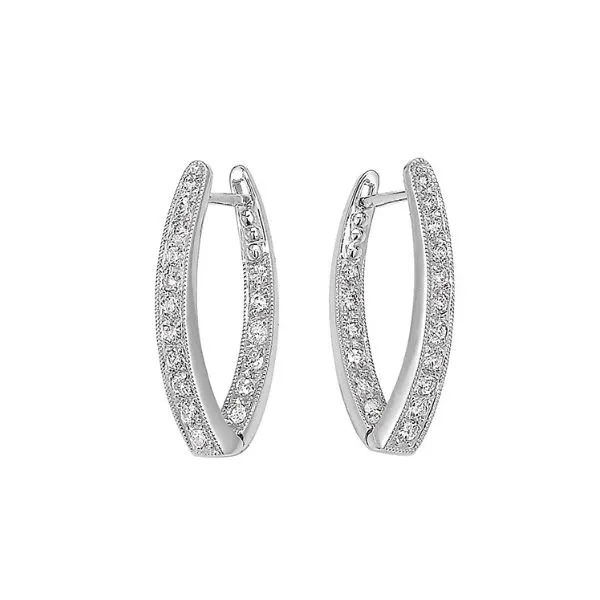 18Kt White Gold Diamond Hoops Erickson Jewelers Iron Mountain, MI