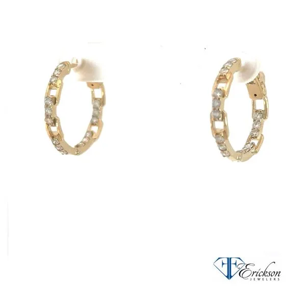 Diamond Linked Hoop Earrings Erickson Jewelers Iron Mountain, MI