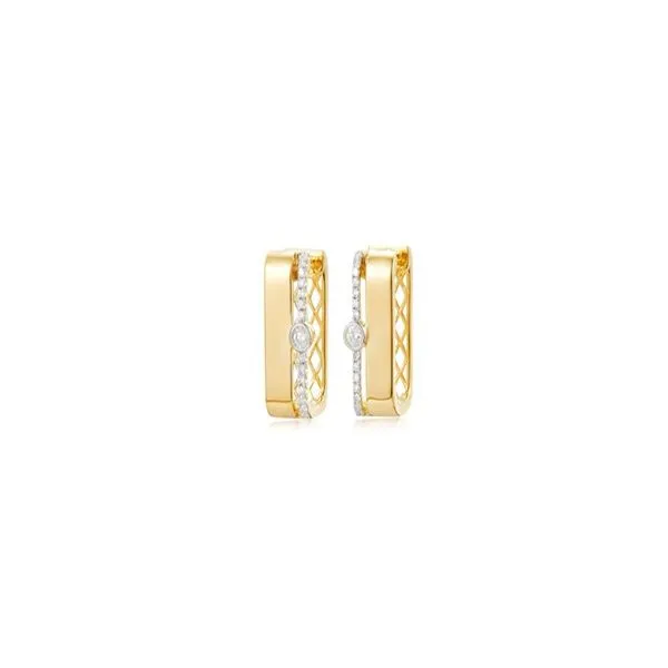 Diamond Rectangle Shaped Hoop Earrings Erickson Jewelers Iron Mountain, MI