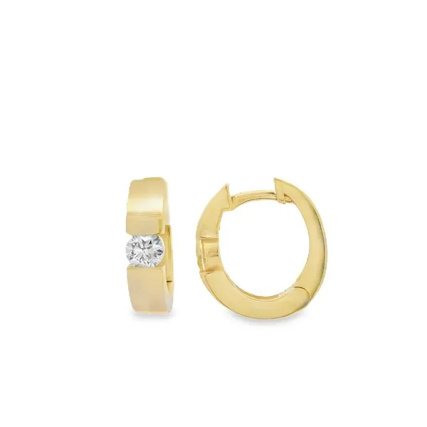 14Kt Yellow Gold Diamond Hoop Earrings Erickson Jewelers Iron Mountain, MI