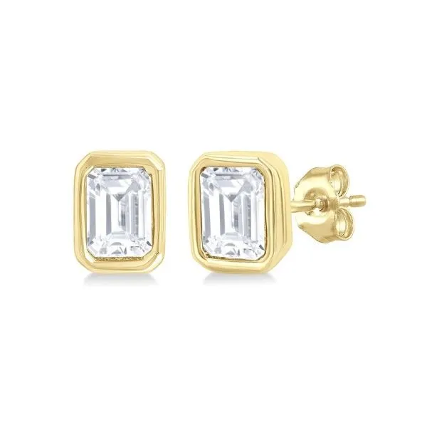 10Kt Yellow Gold Bezel Set Diamond Stud Earrings Erickson Jewelers Iron Mountain, MI