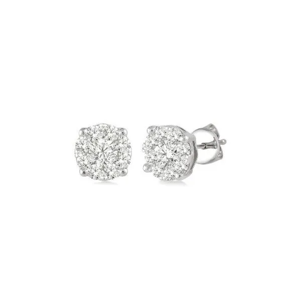 14Kt White Gold Love Bright Diamond Stud Earrings Erickson Jewelers Iron Mountain, MI