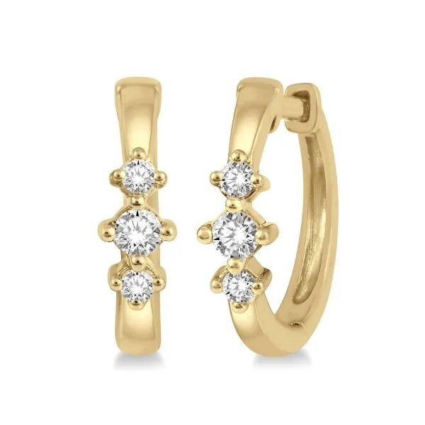 10Kt Yellow Gold Diamond Hoop Earrings Erickson Jewelers Iron Mountain, MI