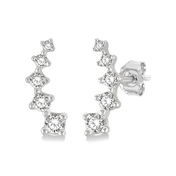 10Kt White Gold Climber Earrings Erickson Jewelers Iron Mountain, MI