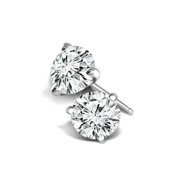 14K White Gold Diamond Earrings Erickson Jewelers Iron Mountain, MI