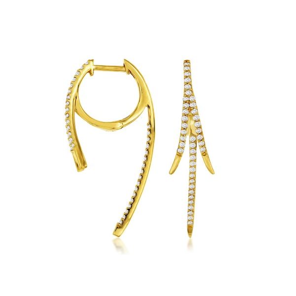 Yellow Gold Fancy Diamond Hoop Earrings Erickson Jewelers Iron Mountain, MI