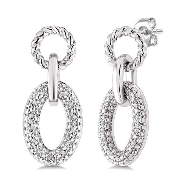 Sterling Silver Oval Link Drop Stud Earrings Erickson Jewelers Iron Mountain, MI
