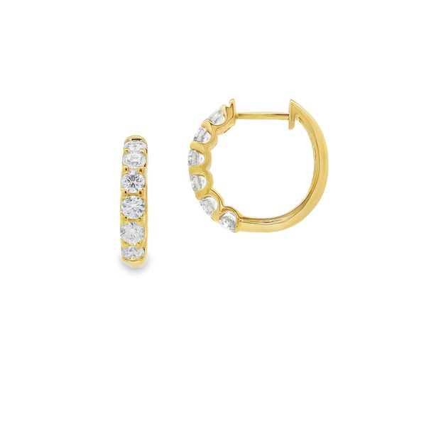 14Kt Yellow Gold Diamond Hoop Earrings Erickson Jewelers Iron Mountain, MI