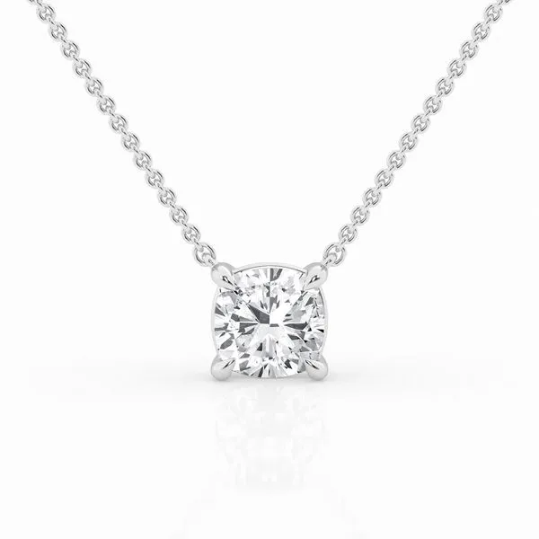14Kt White Gold Lab Grown Solitaire Necklace Erickson Jewelers Iron Mountain, MI