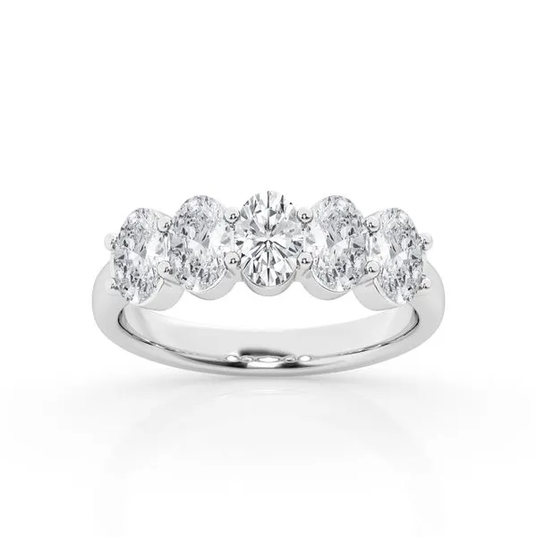 14Kt White Gold 5 Oval Stone Band Erickson Jewelers Iron Mountain, MI