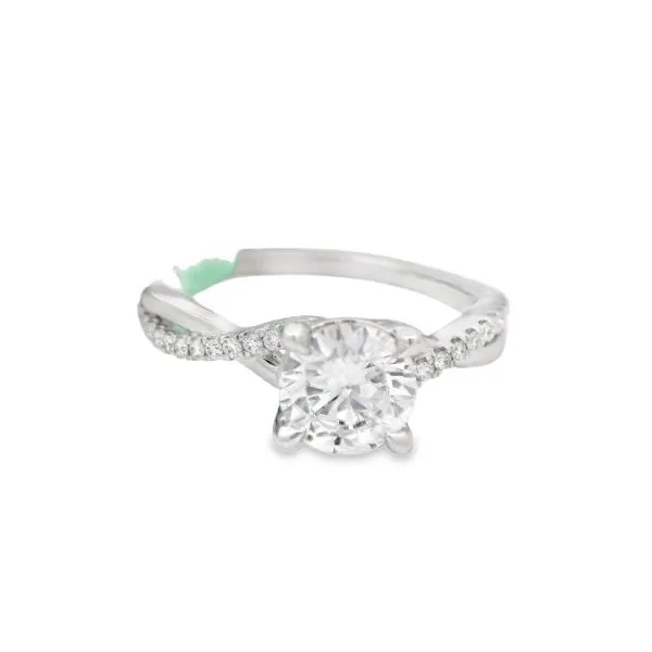 14K White Gold Criss Cross Engagement Ring Erickson Jewelers Iron Mountain, MI