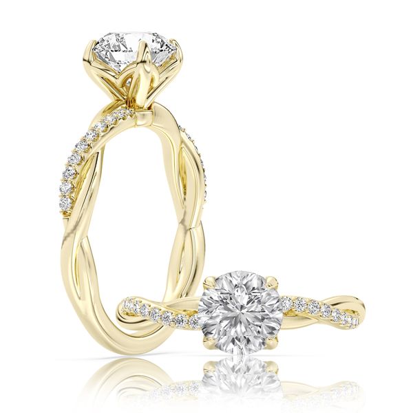 14K Yellow Gold Lab Grown Round Diamond Engagement Ring Erickson Jewelers Iron Mountain, MI