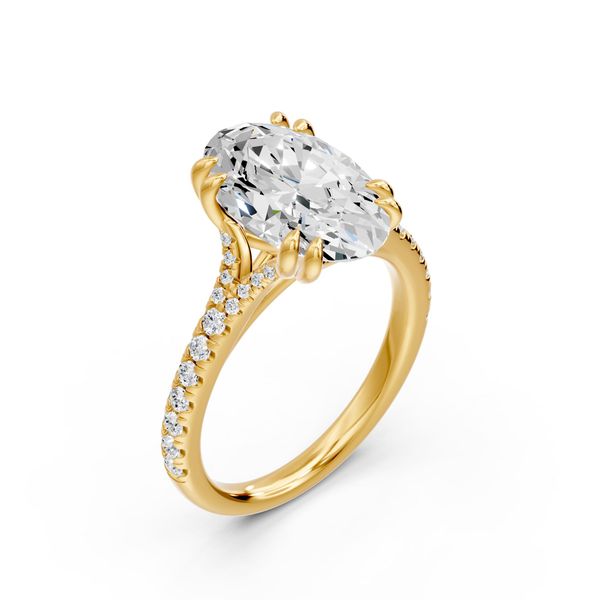 14K Yellow Gold Lab Grown Diamond Oval Engagement Ring Erickson Jewelers Iron Mountain, MI