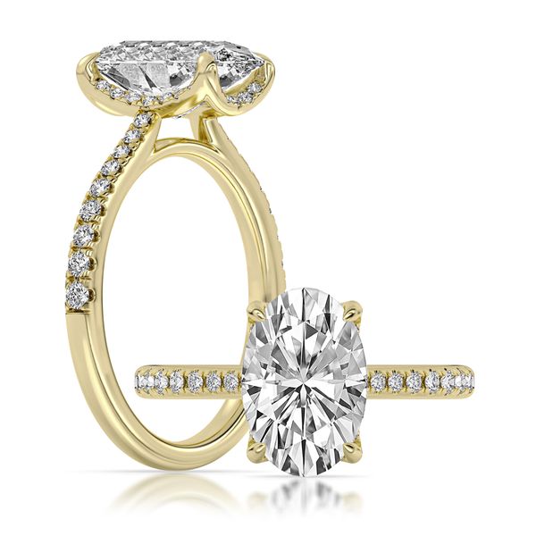14Kt Yellow Gold Lab Grown Diamond Fancy Hidden Halo Engagement Ring Erickson Jewelers Iron Mountain, MI