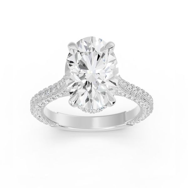 14K White Gold Lab Grown Diamond Oval Engagement Ring Erickson Jewelers Iron Mountain, MI