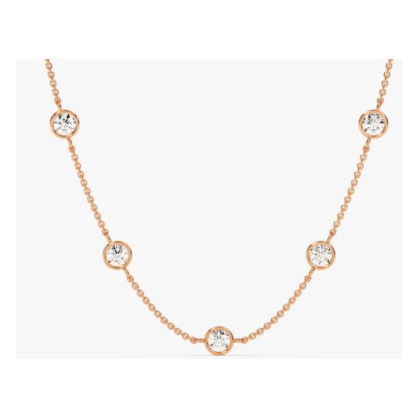 14Kt Rose Gold Lab Grown Diamond Necklace Erickson Jewelers Iron Mountain, MI