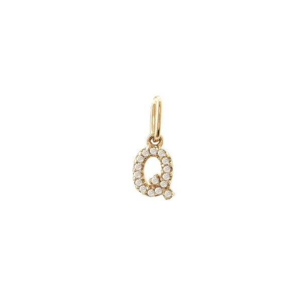 14K Yellow Gold Diamond Initial Charm Erickson Jewelers Iron Mountain, MI