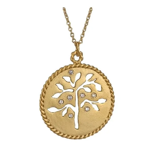 14Kt Yellow Gold Family Tree Diamond Pendant Erickson Jewelers Iron Mountain, MI