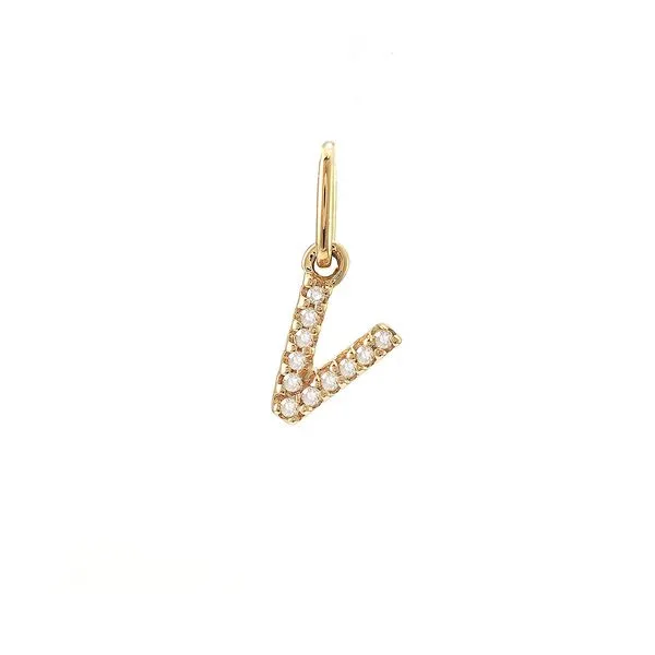 14Kt Yellow Gold V Initial Charm Erickson Jewelers Iron Mountain, MI