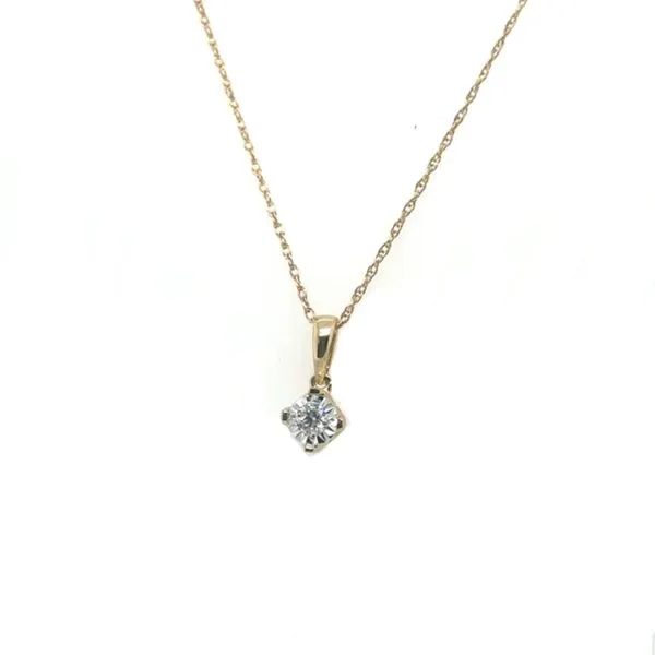 14KTT Diamond Pendant with 10K Yellow Gold Chain Erickson Jewelers Iron Mountain, MI