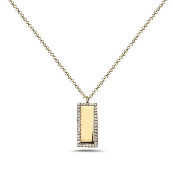 14K Yellow Gold Rectangle Shaped Pendant Erickson Jewelers Iron Mountain, MI
