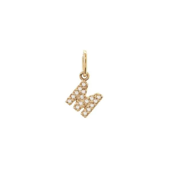 14Kt Yellow Gold M Initial Charm Erickson Jewelers Iron Mountain, MI