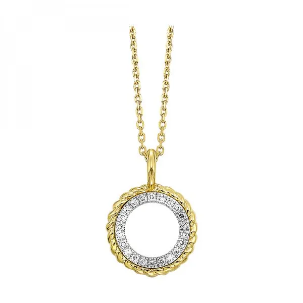 14Kt Yellow Gold Petite Diamond Circle Necklace Erickson Jewelers Iron Mountain, MI