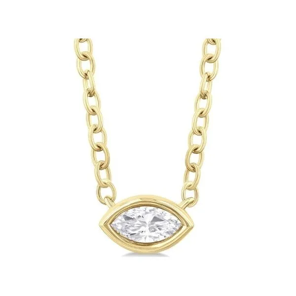 10Kt Yellow Gold Petite Marquise Shaped Diamond Necklace Erickson Jewelers Iron Mountain, MI