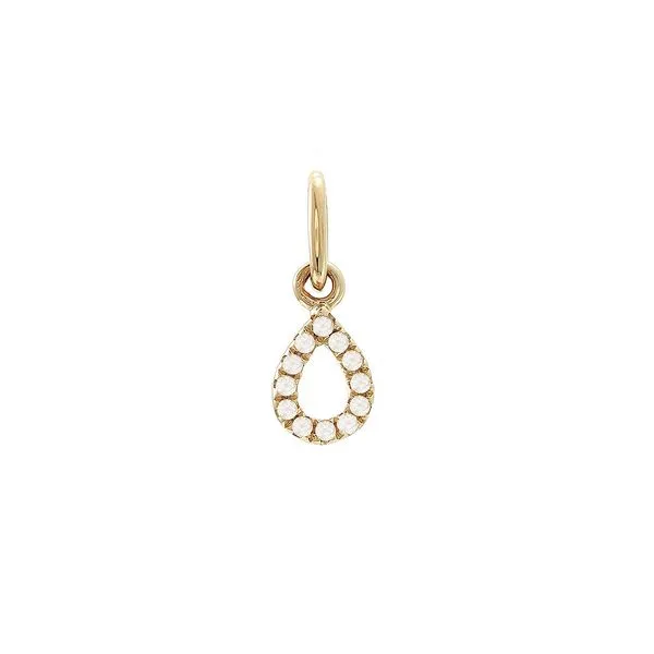 14Kt Yellow Gold Petite Diamond Open Teardrop Charm Erickson Jewelers Iron Mountain, MI
