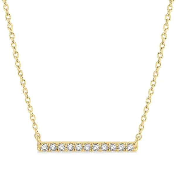 10Kt Yellow Gold Diamond Bar Necklace Erickson Jewelers Iron Mountain, MI