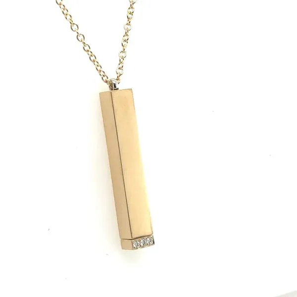 14Kt Yellow Gold Diamond Bar Necklace Erickson Jewelers Iron Mountain, MI