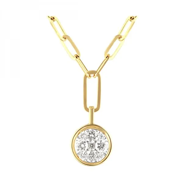 14Kt Yellow Gold Cluster Diamond Necklace Erickson Jewelers Iron Mountain, MI