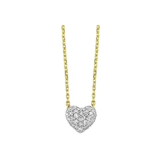 14Kt Yellow Gold Diamond Heart Necklace Erickson Jewelers Iron Mountain, MI