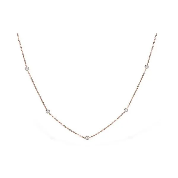 14Kt Rose Gold Diamonds By The Yard Necklace Erickson Jewelers Iron Mountain, MI
