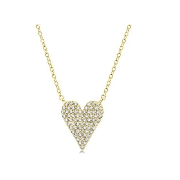 Pave Diamond Heart Pendant in 10Kt Yellow Gold Erickson Jewelers Iron Mountain, MI