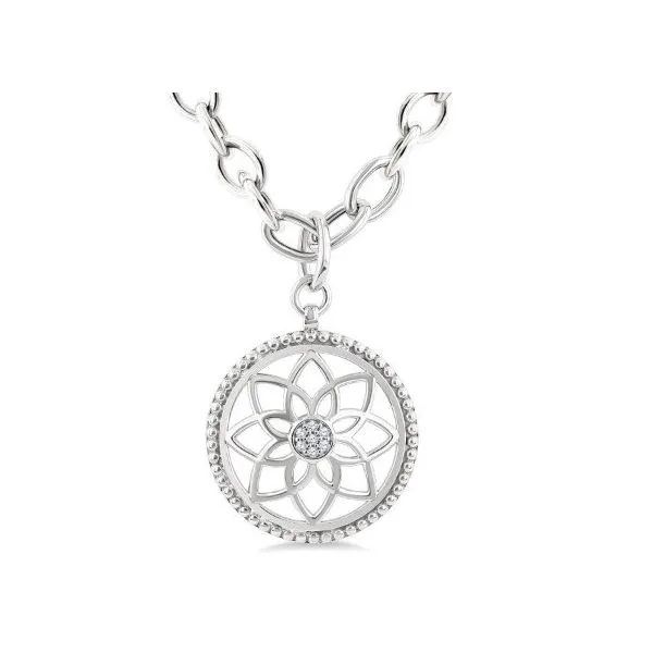 Round Medallion Diamond Necklace in Sterling Silver Erickson Jewelers Iron Mountain, MI