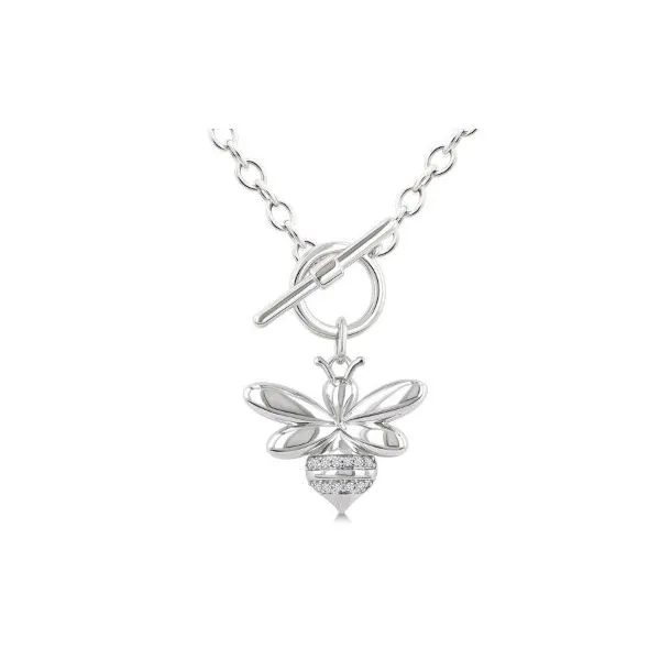 Sterling Silver Diamond Bee Necklace Erickson Jewelers Iron Mountain, MI