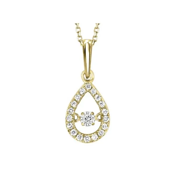 Pear Shaped Diamond Necklace in 10K Yellow Gold Erickson Jewelers Iron Mountain, MI