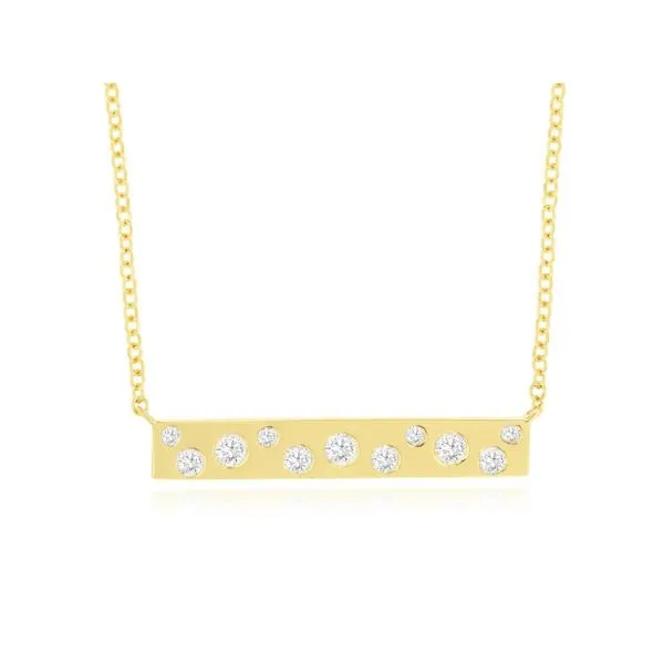 Flush Set Diamond Bar Necklace Erickson Jewelers Iron Mountain, MI