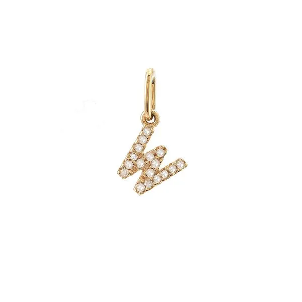 Yellow Gold Diamond W Initial Charm Erickson Jewelers Iron Mountain, MI