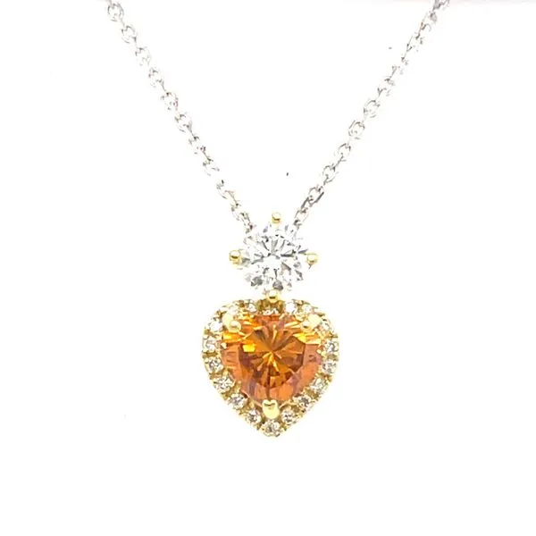 Two Tone Orange Diamond Necklace Erickson Jewelers Iron Mountain, MI