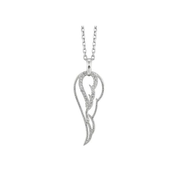Sterling Silver Angel Wing Diamond Necklace Erickson Jewelers Iron Mountain, MI